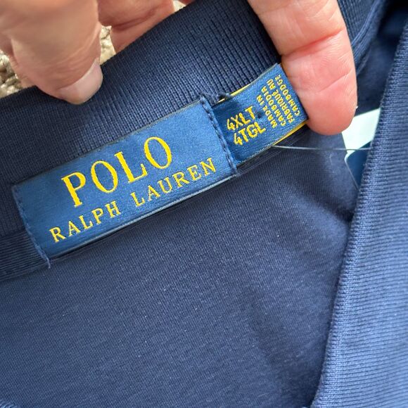 Polo Ralph Lauren Long Sleeve Soft-Touch Polo Men's 4XLT Blue Flesh Pony Classic - Picture 4 of 8